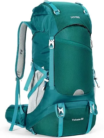 HOMIEE Mochila de Senderismo 50-60L Ligera Impermeable Mochilas Trekking Viaje con cubierta de lluvia Mochila Deportiva al aire libre para Escalada Acampar Turismo Hombre Mujer foto 3
