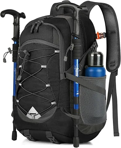 IGOLUMON Mochila de Senderismo de 40L Mochila Plegable Ultraligera Mochila de Viaje Mochilas de Marcha para Hombre Mujer para Camping Viajes Excursiones Acampadas Montaña al aire libre, Negra foto 3