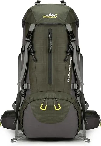 Mochila de 50L, Ideal para Deportes al Aire Libre, Senderismo, Trekking, Camping Travel, Escalada. Bolso Impermeable del Alpinismo, Daypacks Que suben del Recorrido(Ejercito verde)