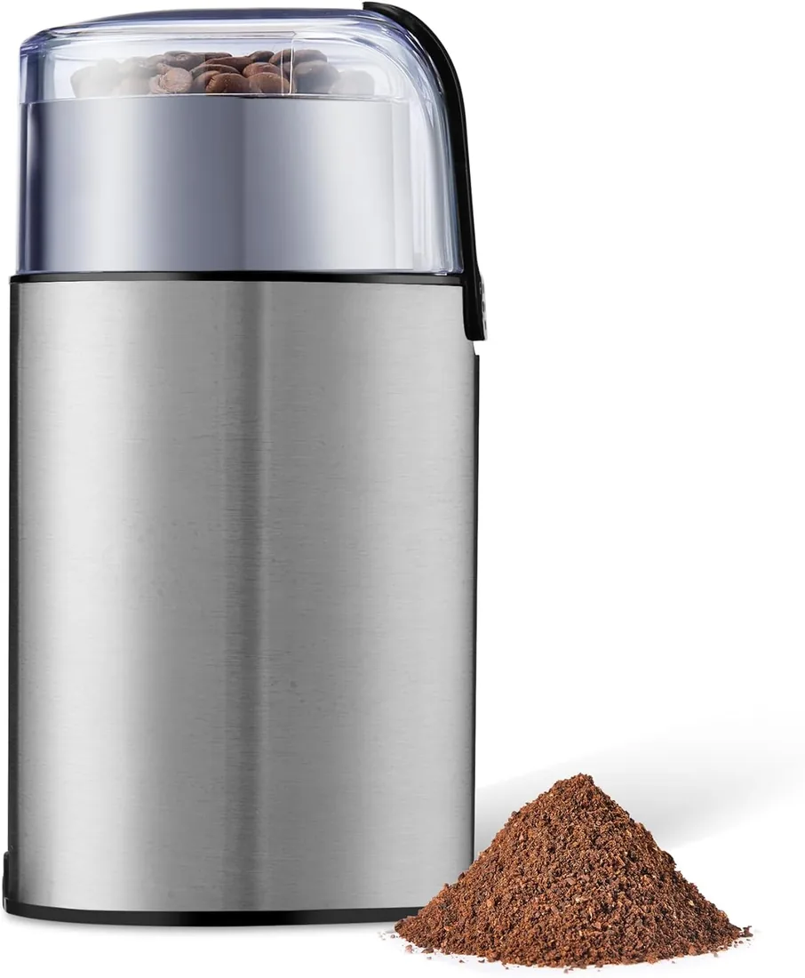 Amazon Basics Molinillo de café eléctrico, acero inoxidable