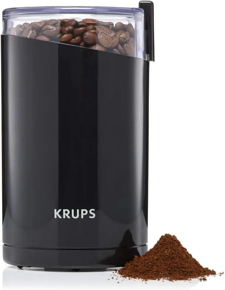 KRUPS Molinillo de Café Eléctrico, Potencia de 200W, Capacidad de 75g | Cuchillas de Acero Inoxidable, Molido Rápido y Uniforme en un solo click, Fácil de Usar y Verter, Seguro y Versátil, F20342