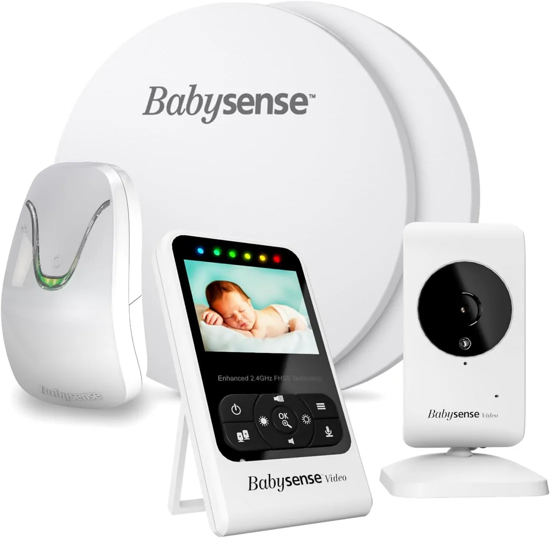 Babysense Monitor para Bebés con Alertas de Respiración en Tiempo Real, Notificaciones de Irregularidad, Certificación Médica Monitor sin Contacto, Cobertura Completa con 2 Sensores