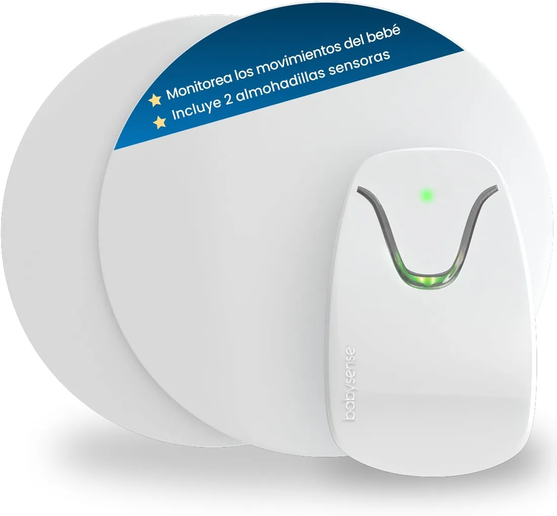 Babysense Monitor para Bebés con Alertas de Respiración en Tiempo Real, Notificaciones de Irregularidad, Certificación Médica Monitor sin Contacto, Cobertura Completa con 2 Sensores