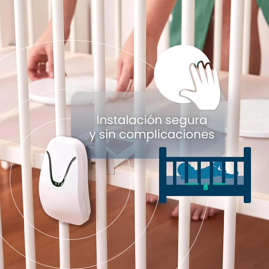 Babysense Monitor para Bebés con Alertas de Respiración en Tiempo Real, Notificaciones de Irregularidad, Certificación Médica Monitor sin Contacto, Cobertura Completa con 2 Sensores foto 3