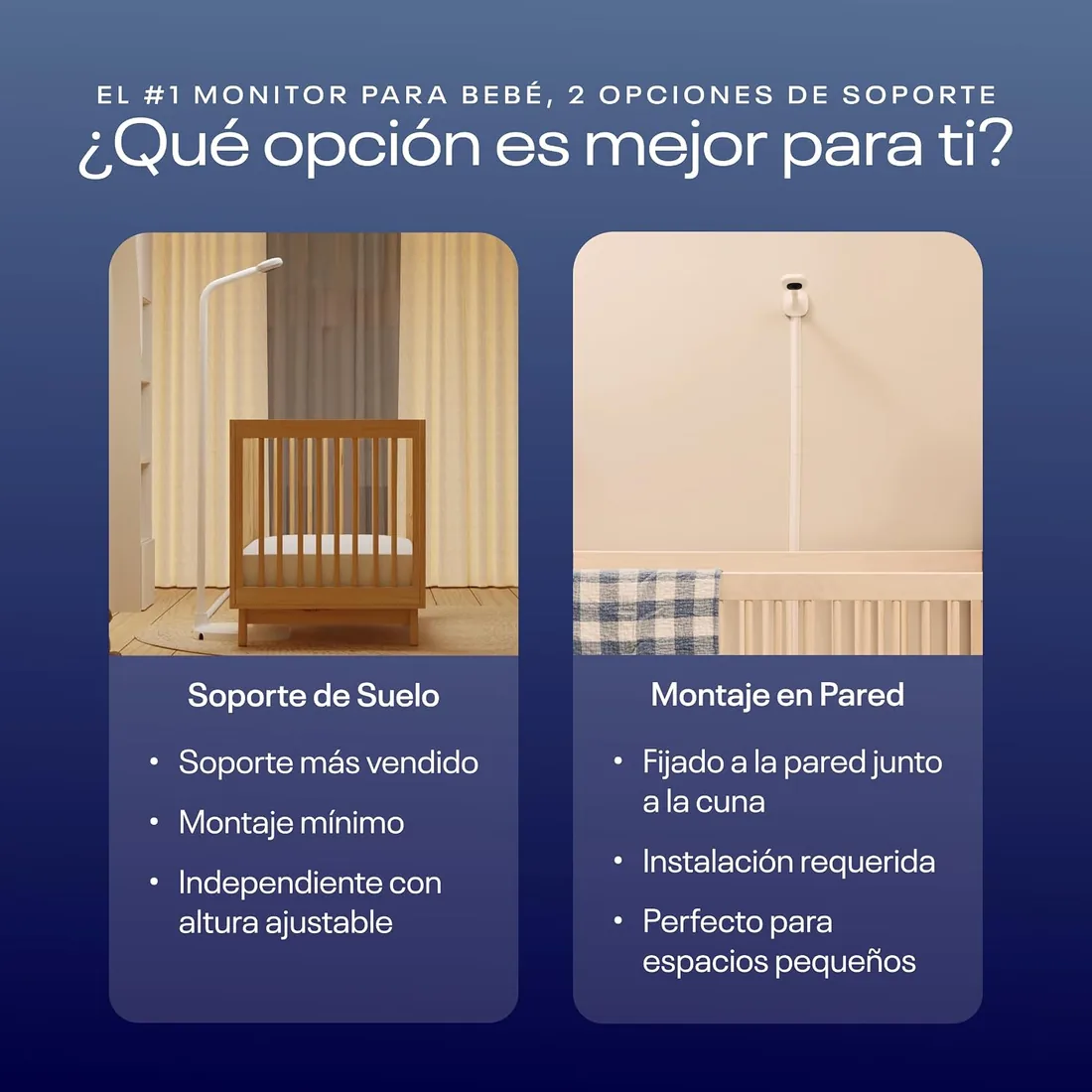Nanit Pro Baby Monitor - Monitor Bebé Inteligente - Vigilabebés con Audio Bidireccional, Alertas Movimientos y Sonidos, Monitoreo Sueño - Cámara Bebé Wi-Fi 1080p con Visión Nocturna - Soporte Suelo foto 2