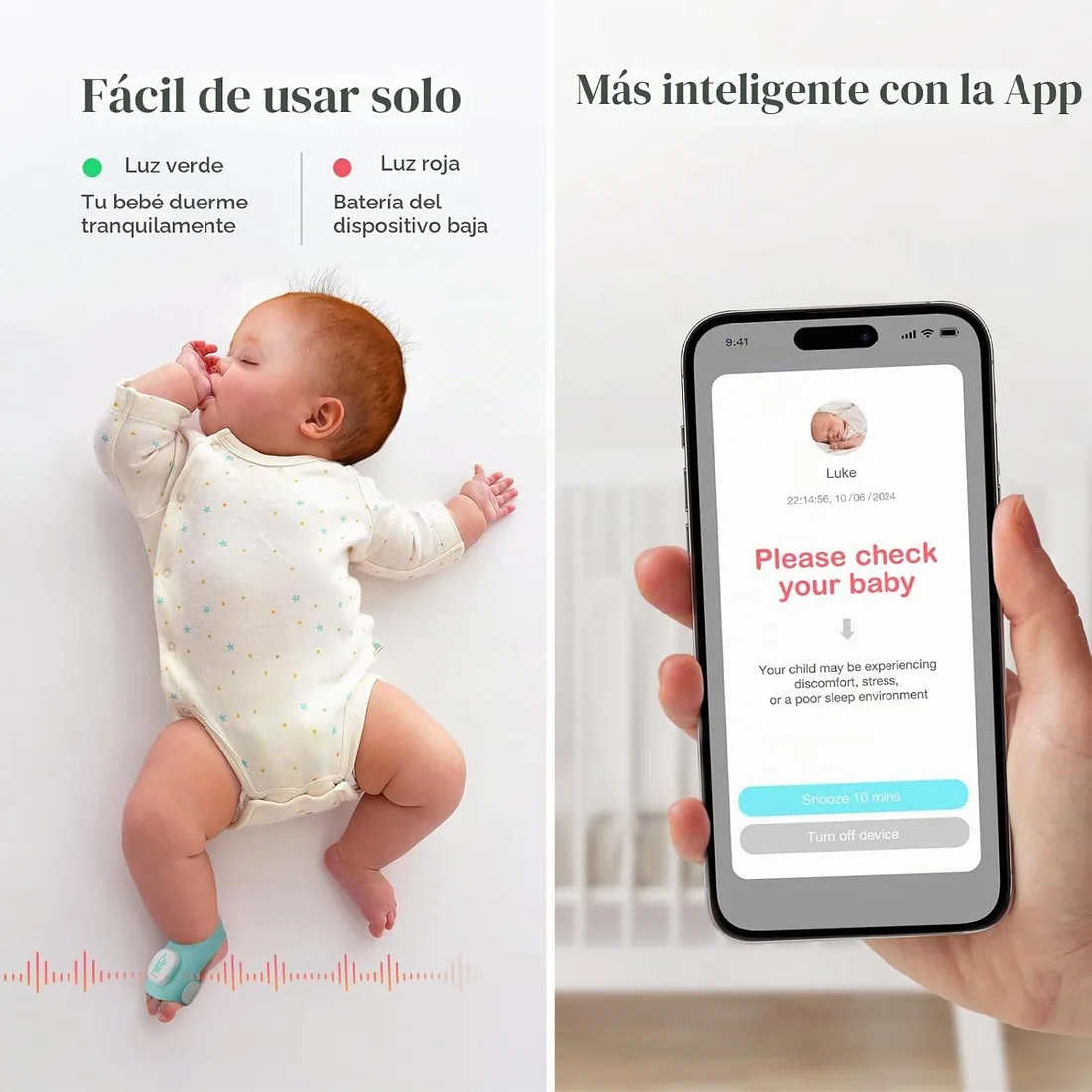 Sense-U Calcetín Inteligente Tipo Zapato para Bebés – Monitorea la frecuencia cardíaca, el Movimiento y el sueño del bebé para Mayor Tranquilidad. Monitor de pie Infantil foto 3