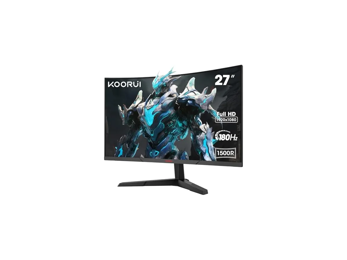 KOORUI Monitor 27 Pulgadas Curvo Monitor Gaming 180HZ, FHD 1080P, 1500R, DCI-P3 90%, HDR, VA 3000:1,…
