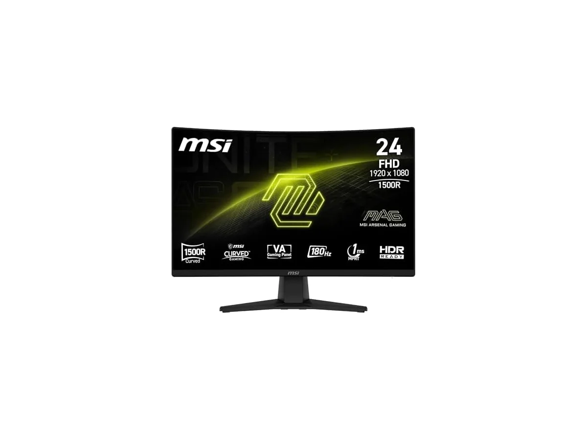 MSI mag 242CA Monitor Gaming de 24" FHD 1500R, 1920 x 1080 VA, 180 Hz, 1 ms, Compatible con HDR,…
