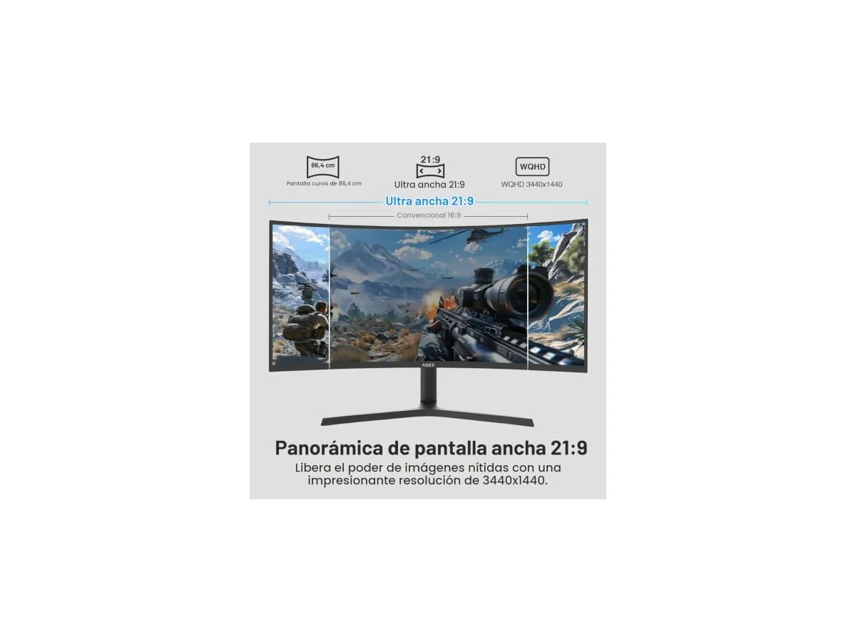 Z-Edge AGEX Monitor Gaming Curvo 34'' UWQHD 240Hz 21:9 1ms VA Pip foto 3