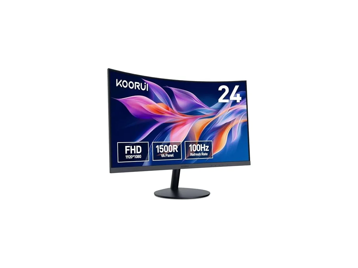 KOORUI Monitor Curvo 23,6 Pulgadas 100Hz Full HD VA 3000:1 24N5CA