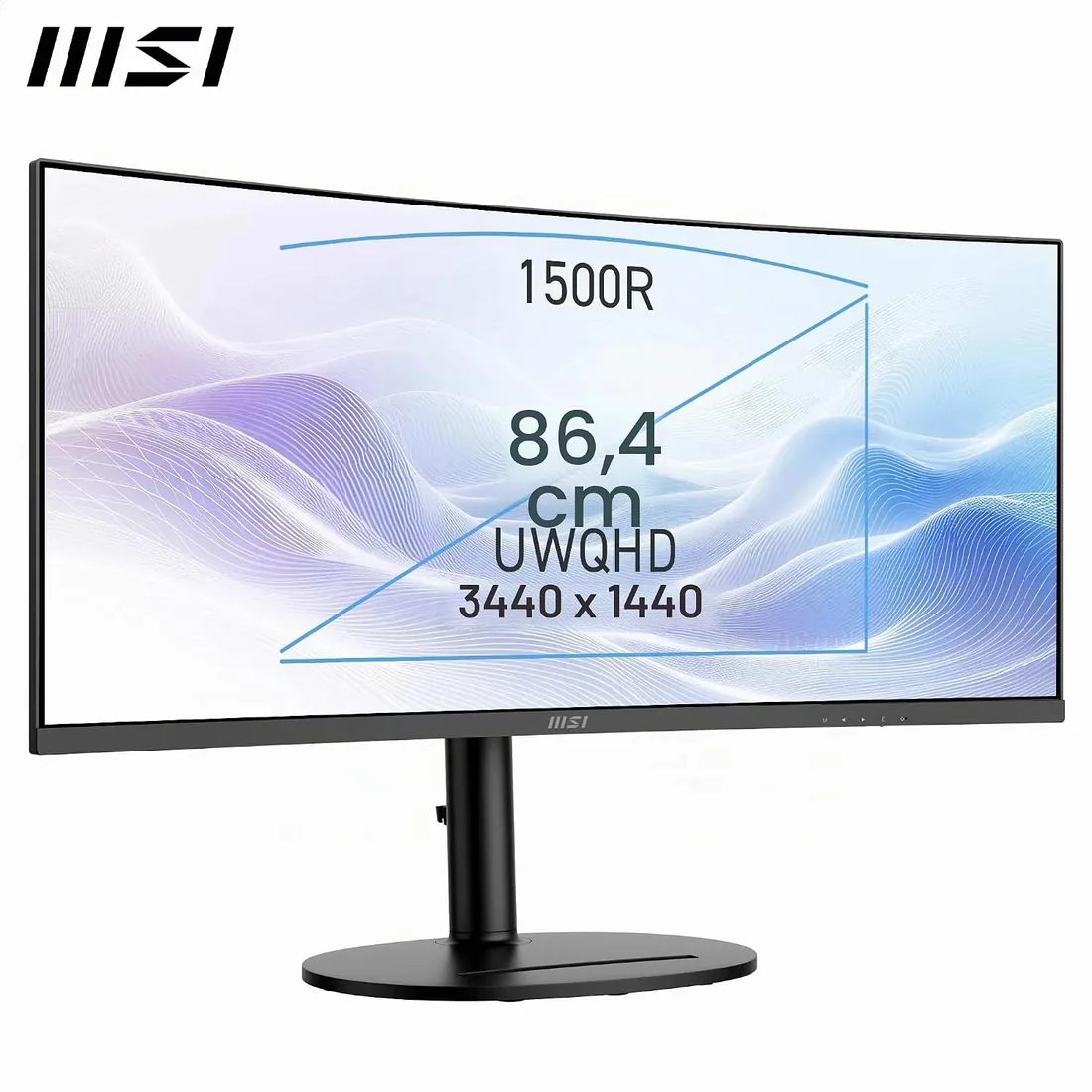 MSI Modern MD342CQP Monitor Curvo de 34'' UWQHD 1500R - Panel VA 3440 x 1440, KVM, Pip/PBP, Amplia, Altavoces Integrados, Ajustable en 3 direcciones - HDMI 2.0b, DisplayPort (1.4a) foto 2