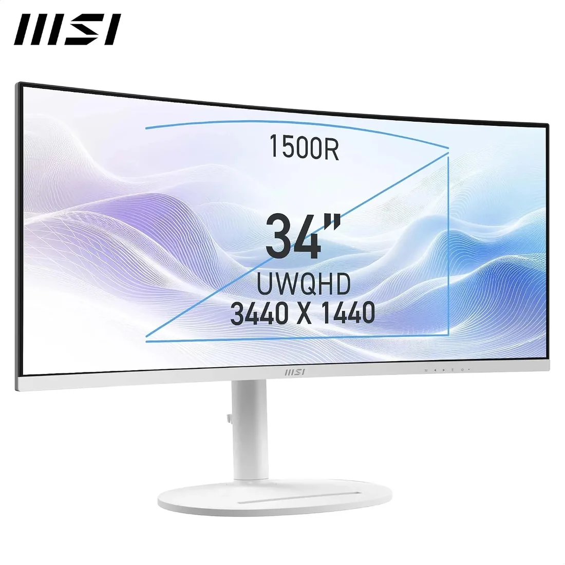 MSI Modern MD342CQPW Monitor Curvo de 34" UWQHD 1500R, Panel VA 3440 x 1440, 21:9, KVM, Pip/PBP, 120Hz, 300 nits, Anti-Glare, Altavoces Integrados, Ajustable en 3 direcciones, HDMI 2.0b foto 2