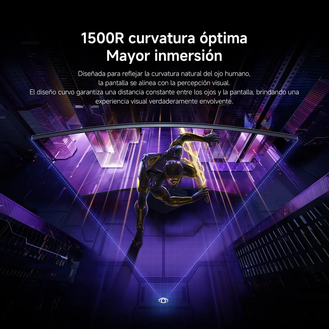 XIAOMI Monitor Gaming Curvo 2K 34 Pulgadas,180Hz,1ms GTG,1500R,C34WQDA-RGGL | Free Sync Premium, HDR 400, 21:9, 100% sRGB, 95% DCI‑P3, △E < 2, Certificación TÜV Luz Azul Reducida (HDMI 2.0/DP 1.4) foto 3