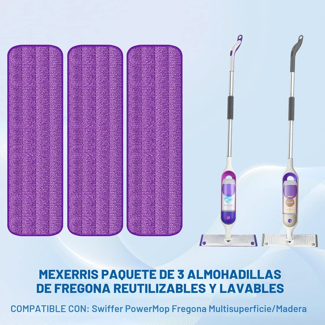 Mopa Fregona con Pulverizador, Mopas de Limpieza Suelos con 3 Almohadillas foto 2