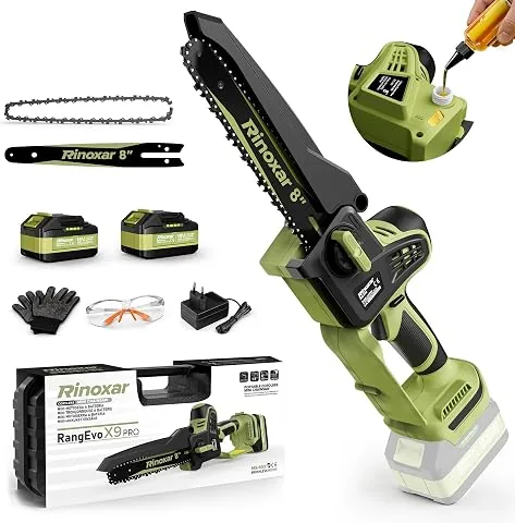 8 Pulgadas Mini Motosierra a Batería, Motor Brushless, 2 Baterías 5200mAh | Motosierra Eléctrica con foto 2