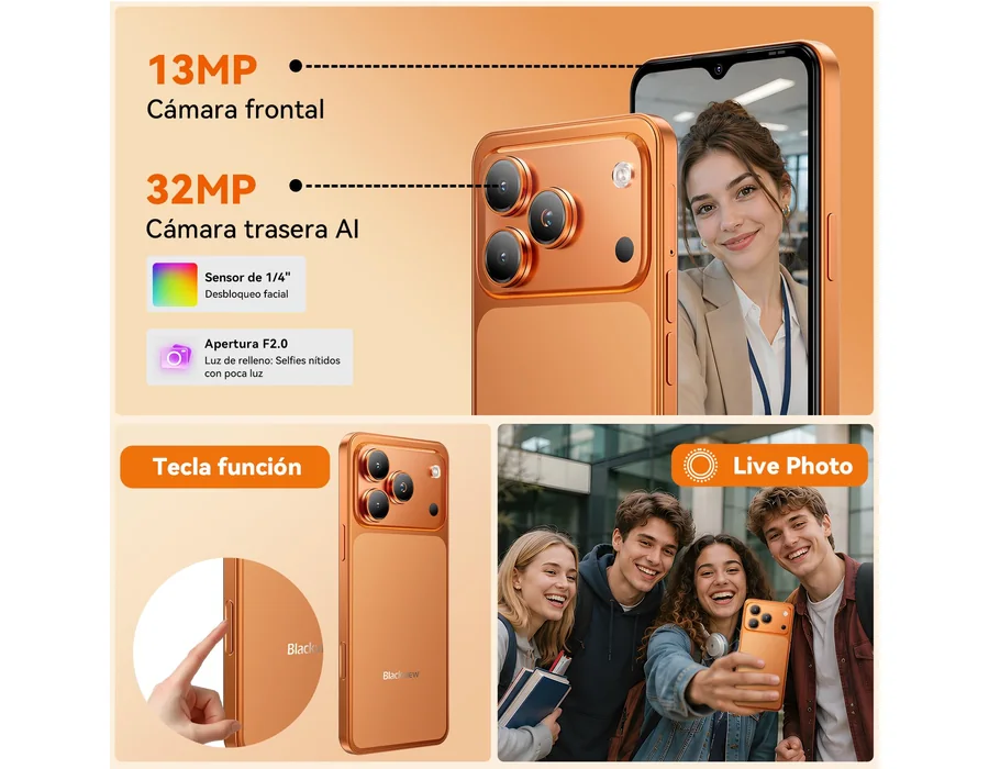 Blackview Wave 7C Android 16 Teléfono Móvil Baratos,128GB/2TB, 4G Dual SIM foto 3