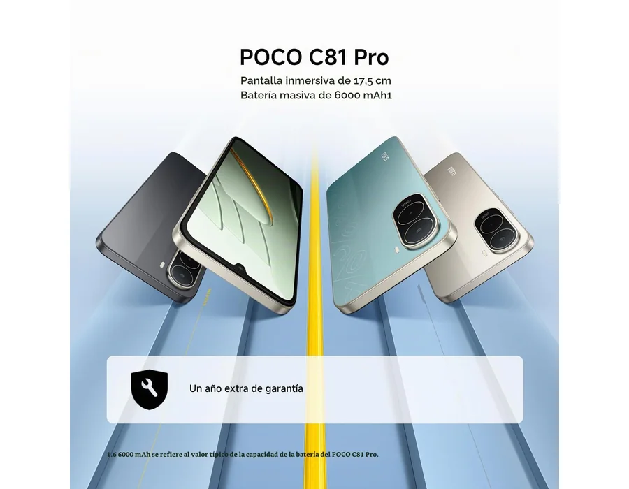 XIAOMI POCO C81 Pro Smartphone 4+128 GB Verde Batería de 6000 mAh foto 2