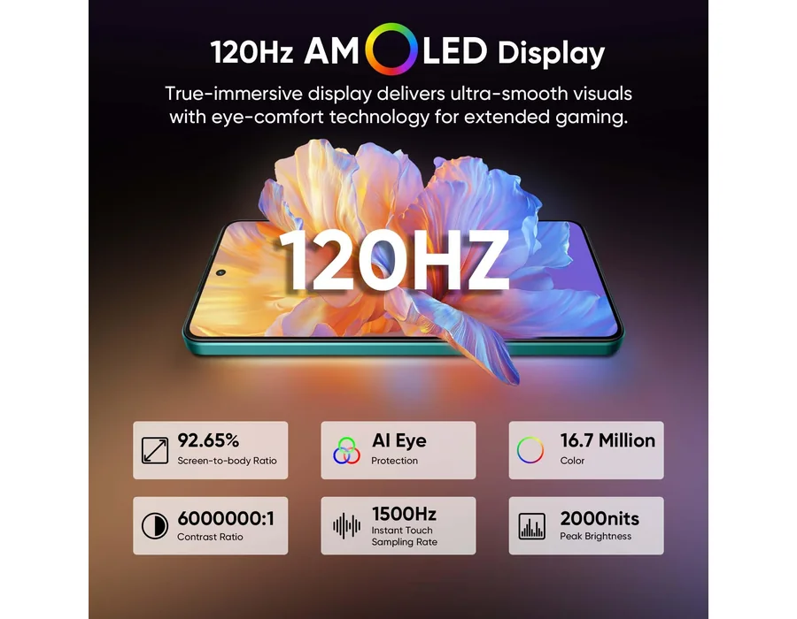 realme 14 5G Smartphone 8GB RAM + 256GB ROM, Teléfono Móvil Snapdragon 6 Gen 4 y 120Hz AMOLED Pantalla, 6000mAh Batería y Carga Rápida de 45W, IP69 Resistencia, GT Boost, 50MP OIS foto 3