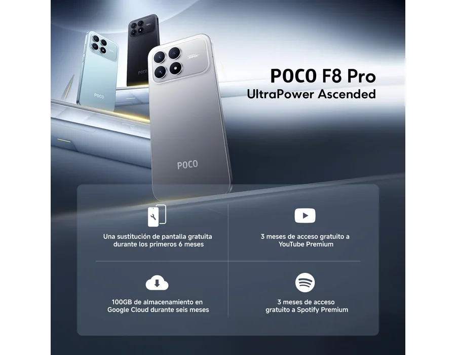 XIAOMI POCO F8 Pro Smartphone de 12+256GB Negro Hypercharge 100W foto 2