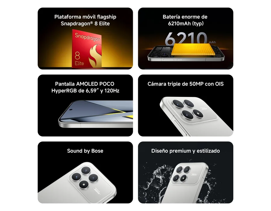XIAOMI POCO F8 Pro Smartphone de 12+256GB Negro Hypercharge 100W foto 3