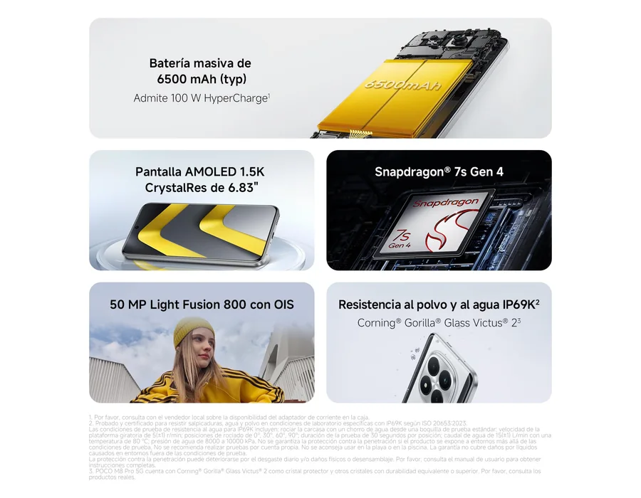 XIAOMI POCO M8 Pro 5G Smartphone de 8+256GB Verde Pantalla de 6,83" 1.5K foto 2