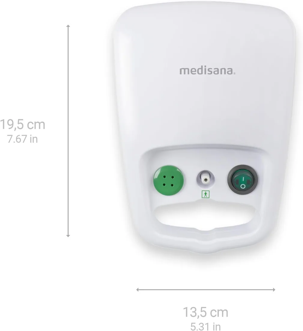 Medisana IN 500 Inhalador, nebulizador compresor con boquilla y mascarilla | para adultos y niños, para resfriados o asma con accesorios extra y tubo largo foto 2