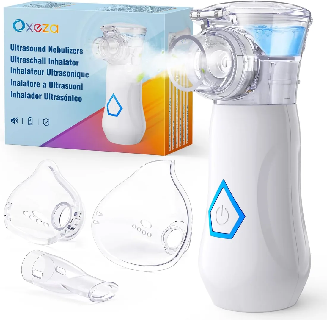 Nebulizador Portátil – Nebulizador Bebe para Hogar y Viajes con Autolimpieza, Nebulizador Adultos de USB-C recargable, Inhalador Compacto Fácil de Usar y Limpiar