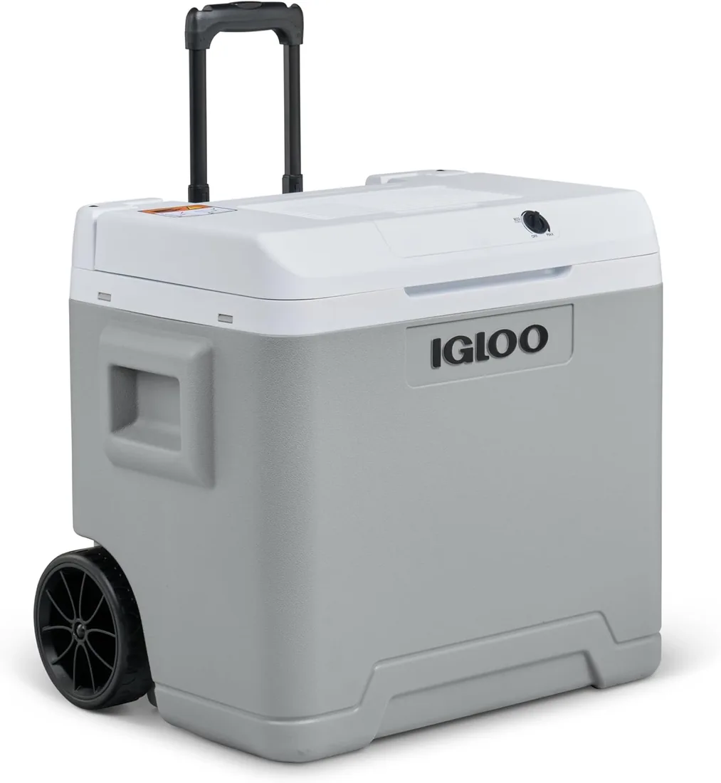 IGLOO IE42 Nevera Eléctrica, 12V y 230V, 42L – Mini Frigorífico Compacto para Coche, Camping, Viajes, Barco y Festivales – con Ruedas, Asa Telescópica, Compartimento para Cables y Modo Eco/MAX foto 2
