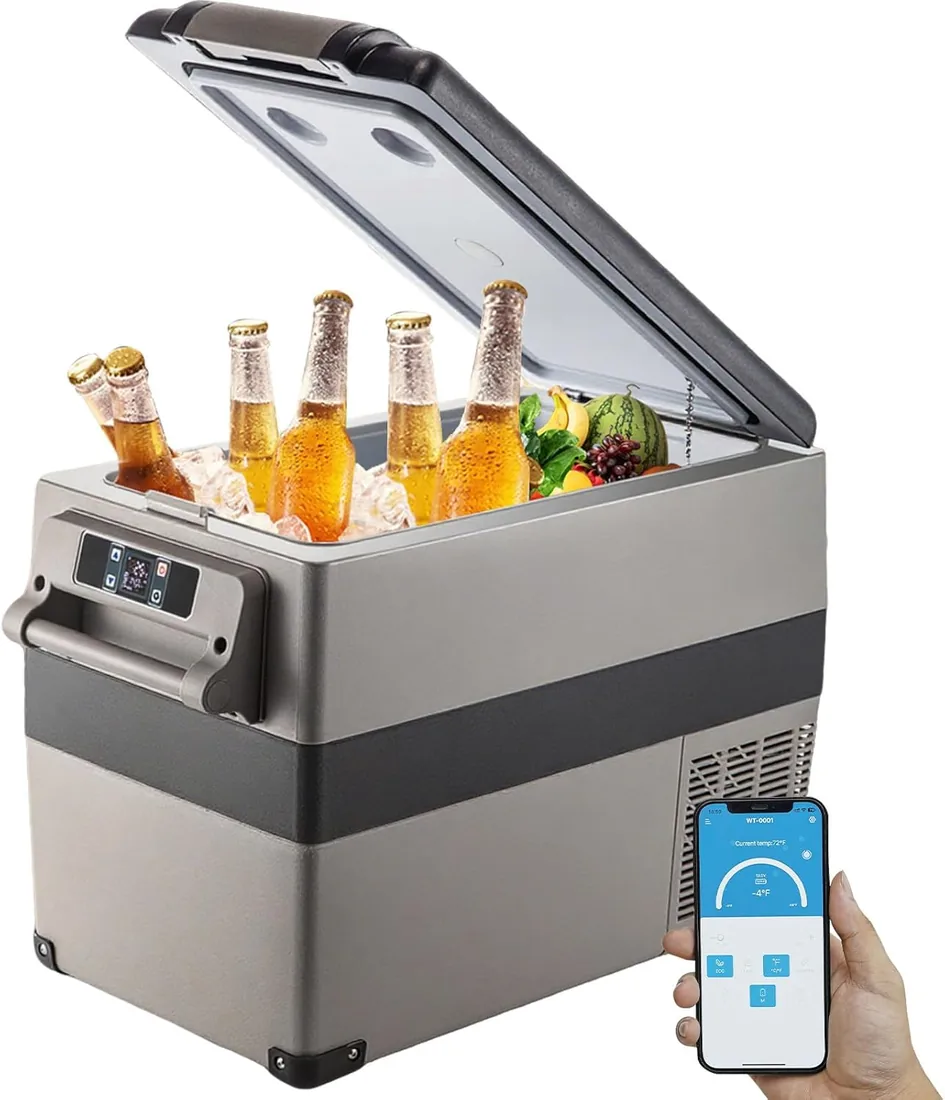 VEVOR Refrigerador para Coche 55 L Mini Caja del Congelador Caja Fresca Mini Frigorífico Coche Mini Nevera -20 a 10 Grados Centígrados para Camping Caravanas Picnics Festivales