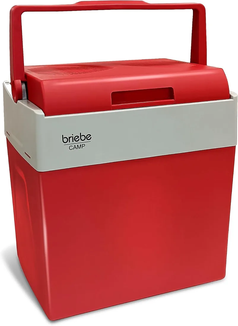 briebe Nevera Portátil Eléctrica de Viaje para Coche, Camping, 12V / 220V, Capacidad 28 litros, Refrigera, Mantiene el Calor, Modo Bajo Consumo