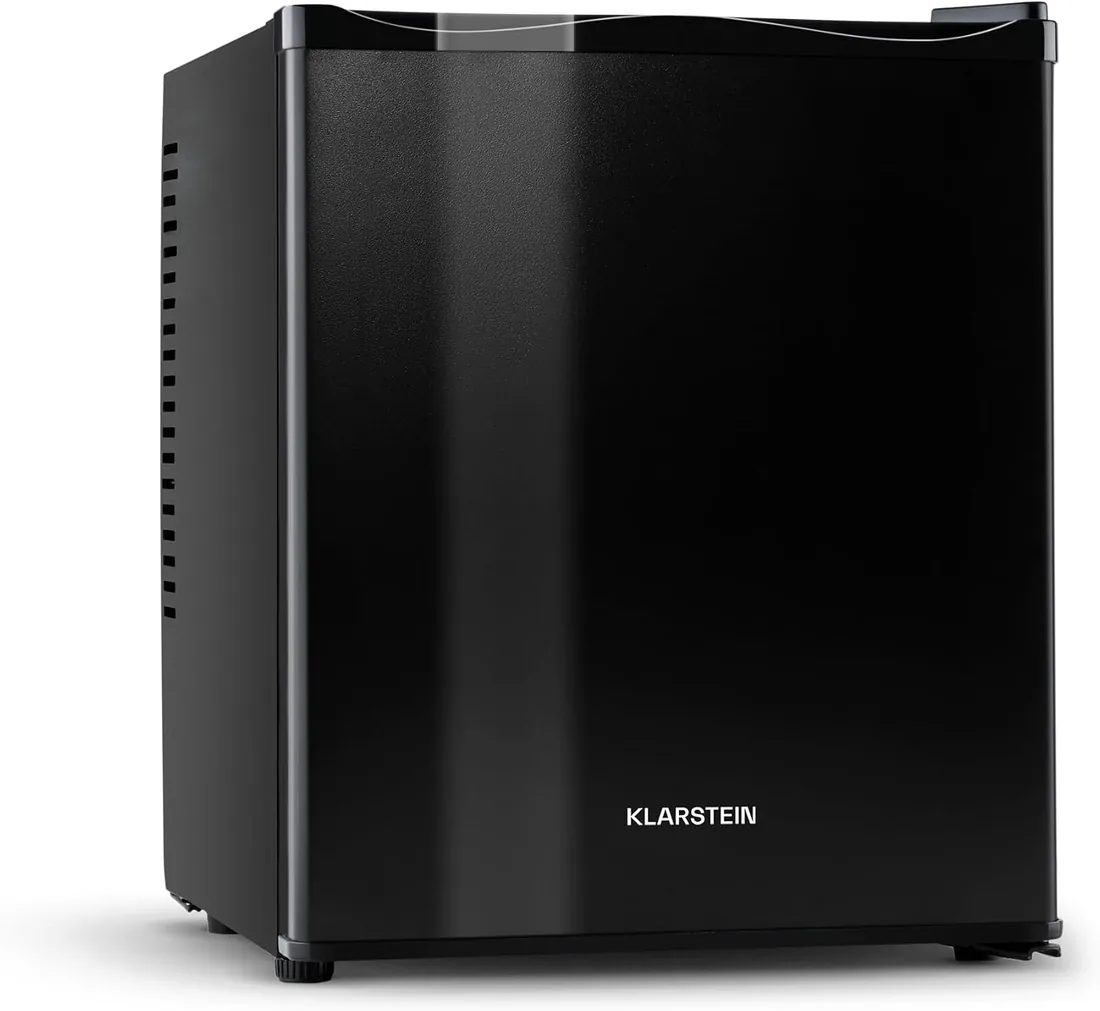 KLARSTEIN Nevera Pequeña para Habitación, Mini Nevera Comida, Bebidas, Cerveza, Cosméticos, Frigirificos Pequeños con Iluminación Interior, Neveras Pequeñas 30L Estante Regulable, Silenciosa