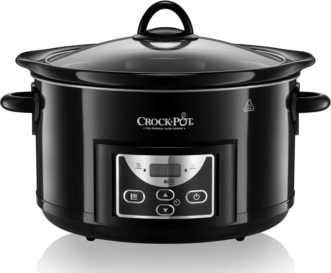 Crockpot Olla de Cocción Lenta | 4.7 Litros (hasta 5 Personas) | Temporizador Cuenta Atrás Programable | Negro [SCCPRC507B]