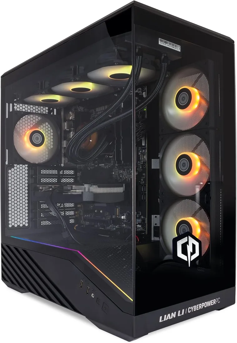 CYBERPOWERPC Luxe Gaming PC - AMD Ryzen 7 9800X3D, Nvidia RTX 5070 12GB, 32GB RAM, 1TB NVMe SSD, 650W 80+ PSU, Wi-Fi, Refrigeración a Liquido CPU, Windows 11, V100R RGB
