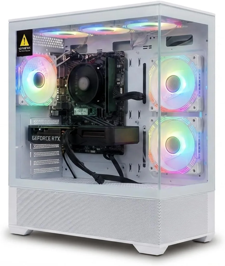 Revampix PC Gaming • AMD Ryzen 5 5500 6 Cores • Nvidia RTX 5060 8GB • 16GB RAM • 1TB SSD • Windows 11 Pro • Blanc