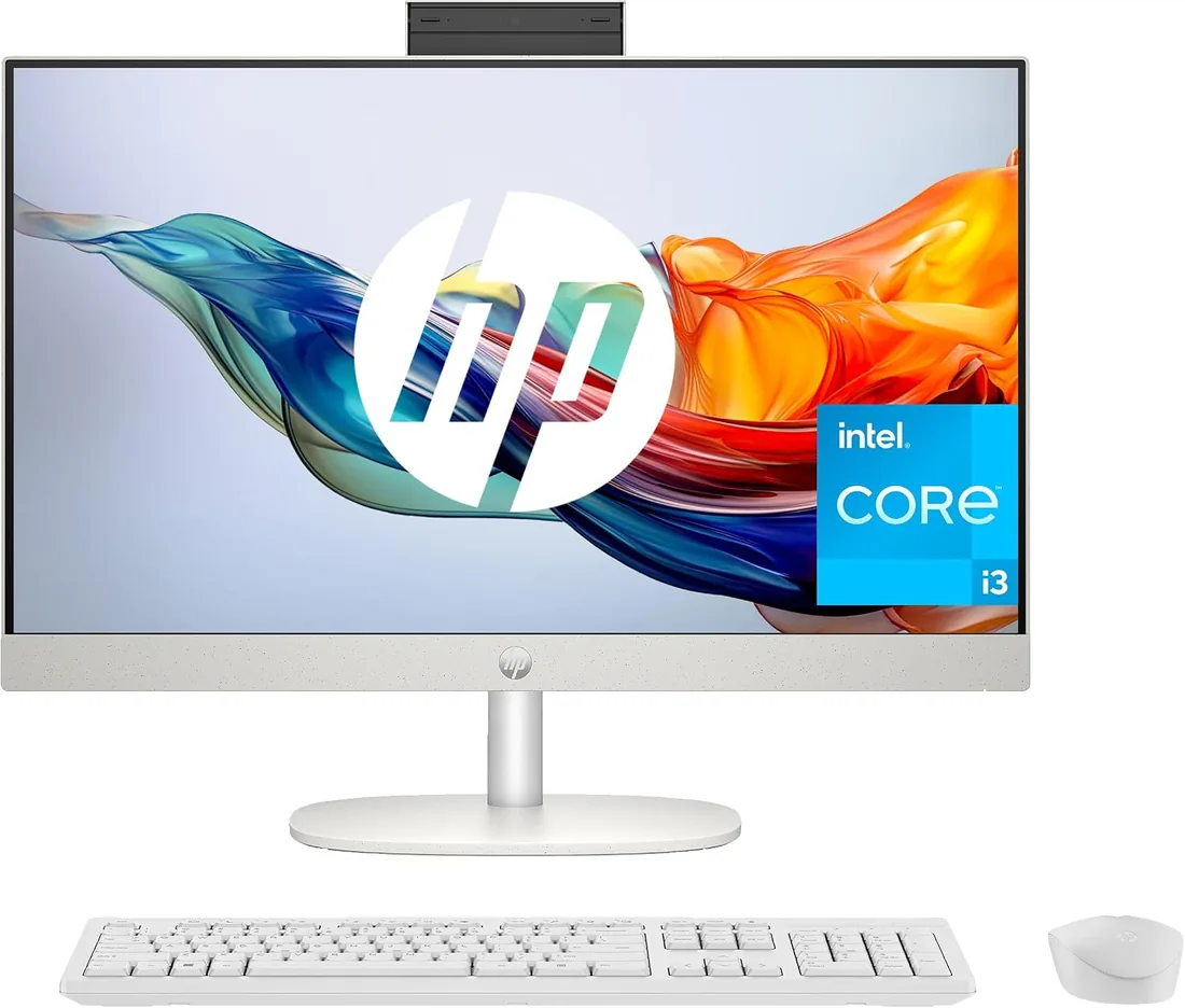 HP All-in-One 24-cr0013ss - Ordenador de sobremesa de 23,8" FHD (Intel Core i3-N300, 8GB RAM, 512GB SSD, Intel UHD Graphics, Sin Sistema Operativo) Blanco - Teclado QWERTY Español foto 2