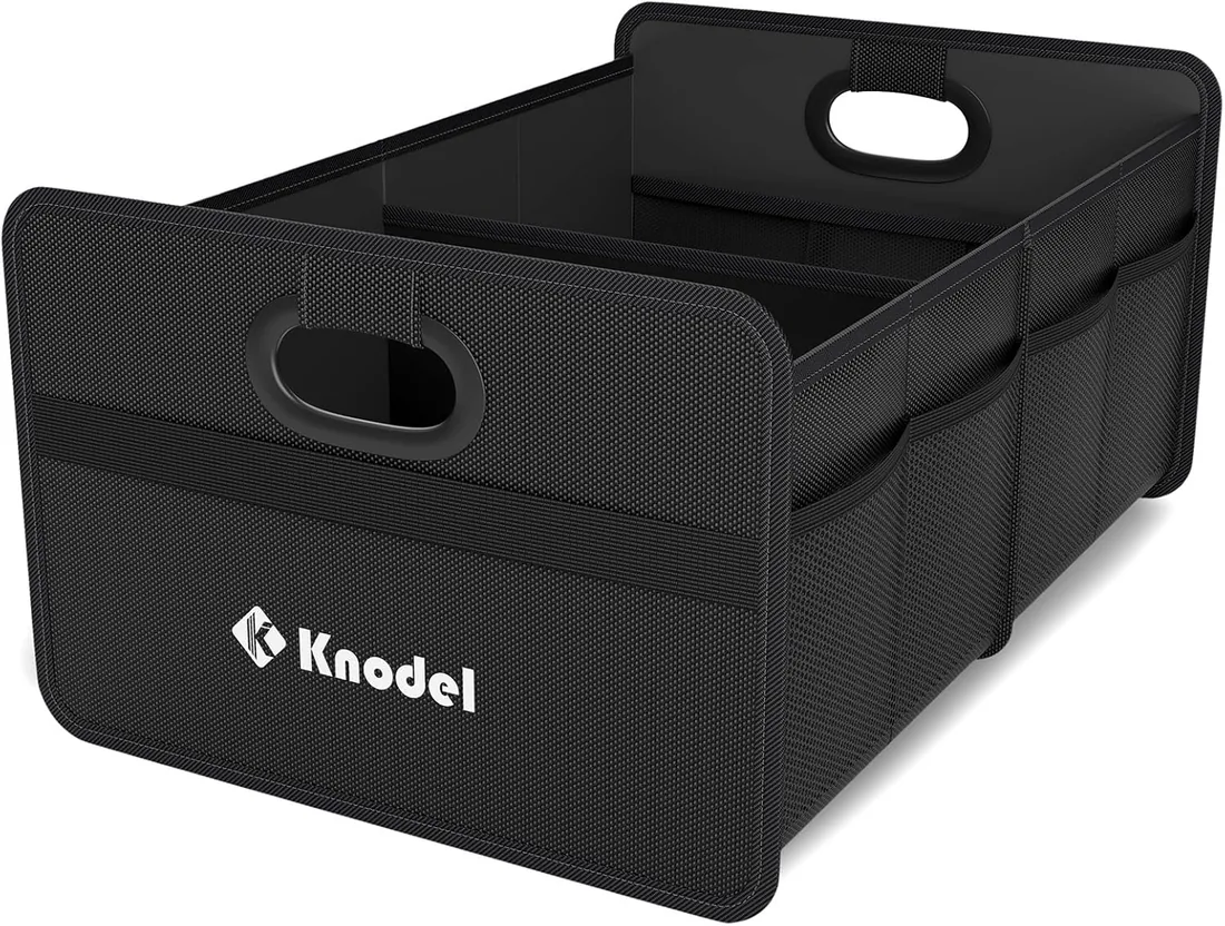 K KNODEL organizador maletero coche, bolsa maletero (Mini, Negro) | Organizador de maletero, almacenamiento plegable del maletero del automóvil, consolas y organizadores automotrices