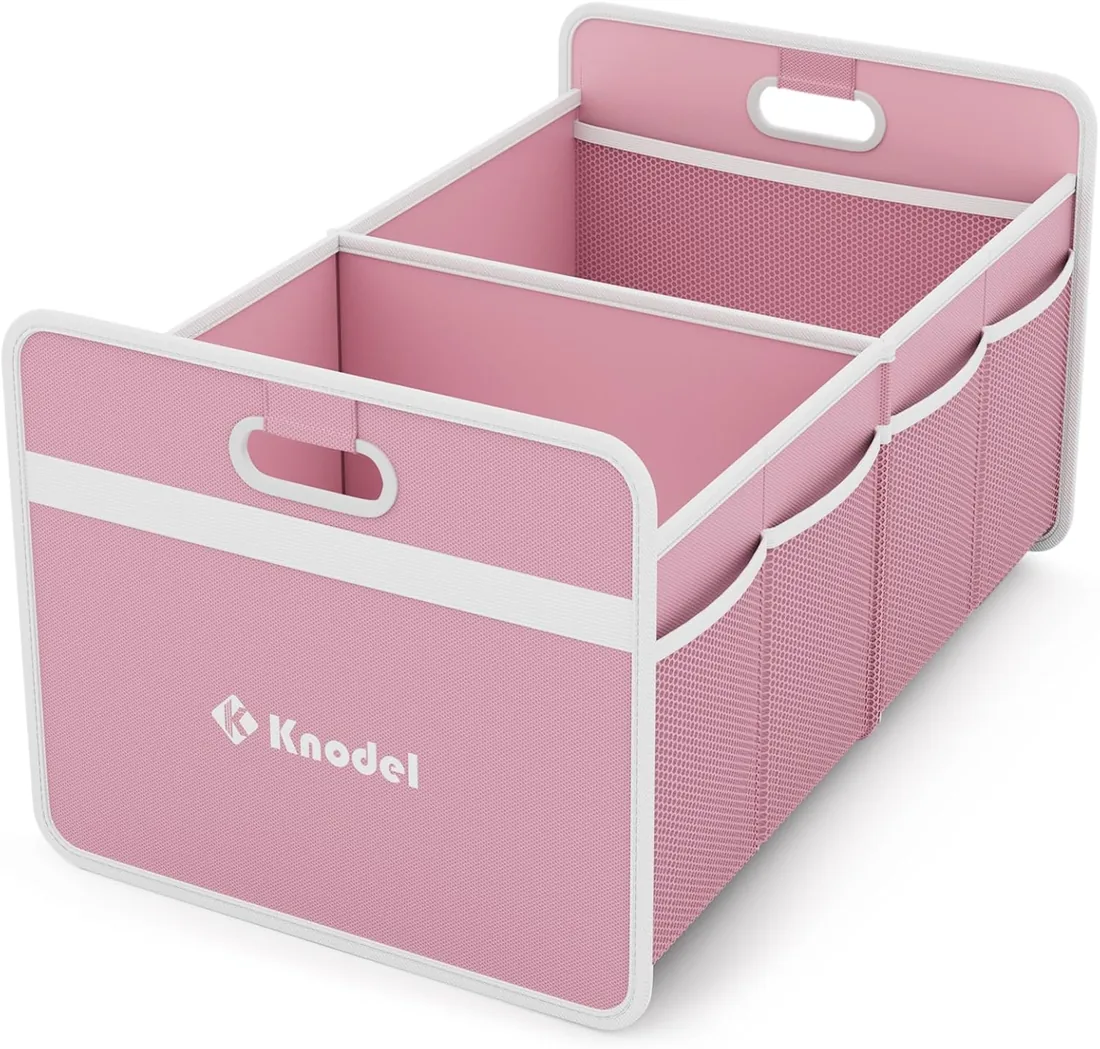 K KNODEL organizador maletero coche, bolsa maletero (Pequeño, Rosa) | Organizador de maletero, almacenamiento plegable del maletero del automóvil, consolas y organizadores automotrices