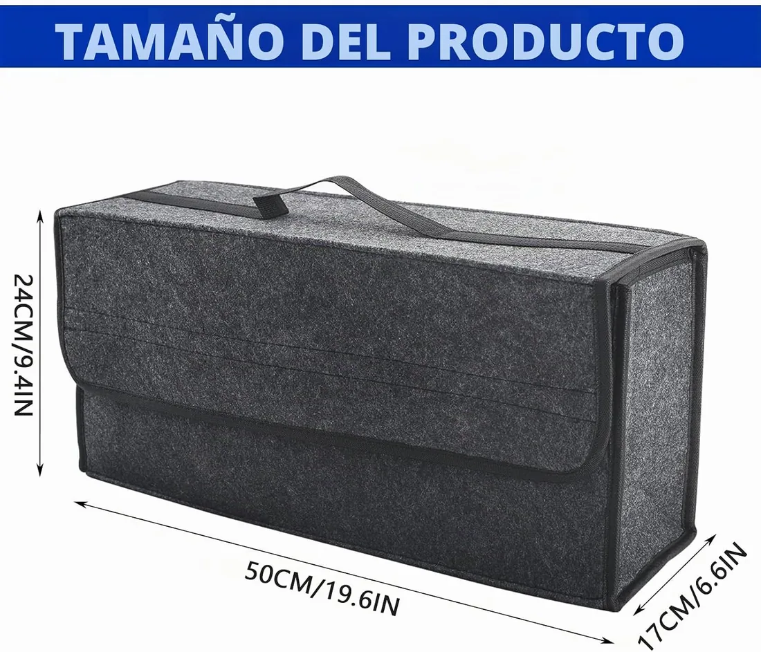 Organizador de maletero de coche, organizador de maletero de coche con tapa, bolsa de almacenamiento plegable antideslizante para herramientas de automóviles interior (1 pieza) foto 2