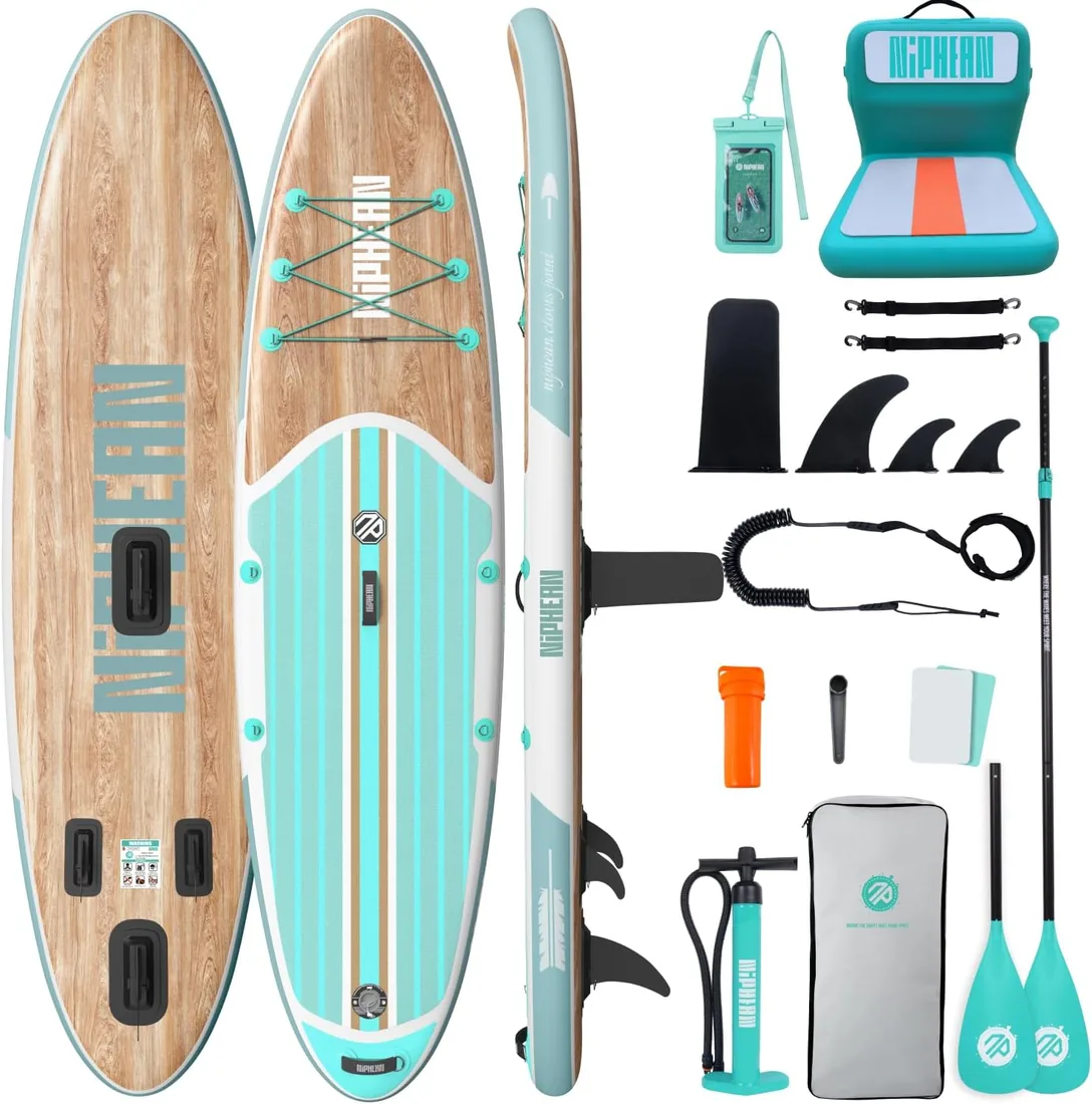 Niphean Tabla Paddle Surf Hinchable con Accesorios 320cm Sup | Capacidad de 200kg, Tabla Paddle Surf Rígida, Antideslizant