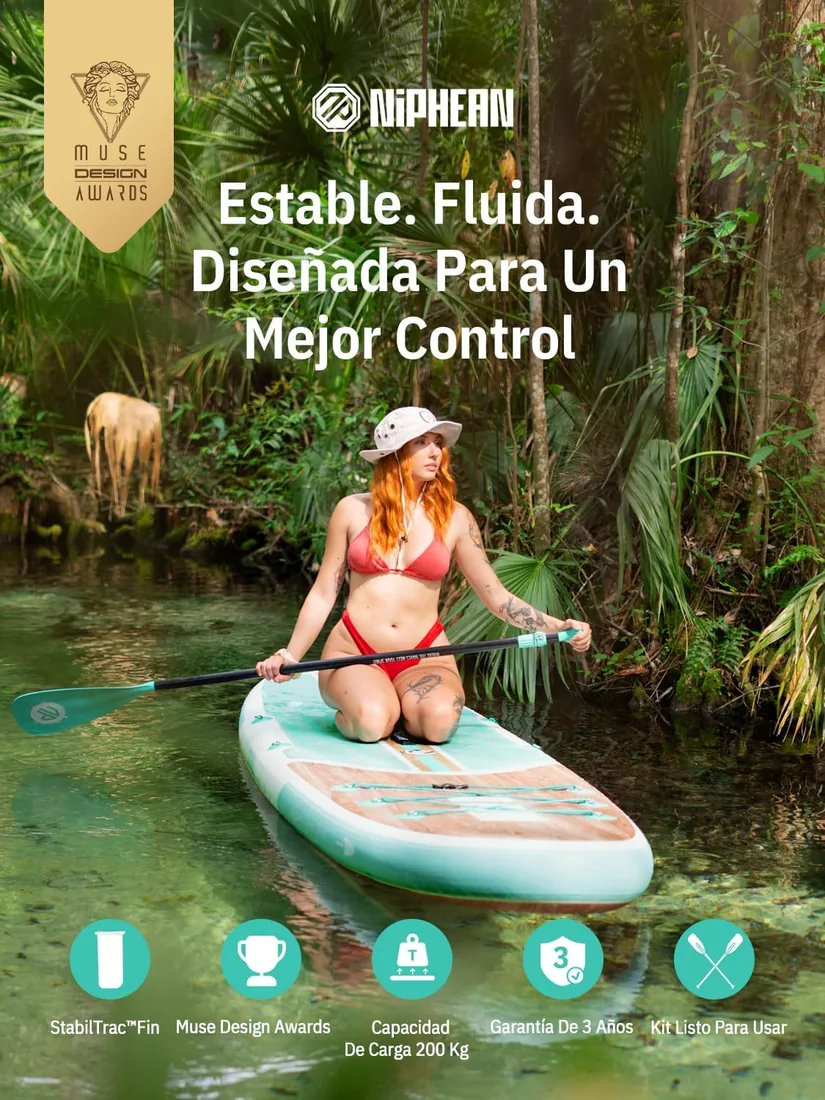 Niphean Tabla Paddle Surf Hinchable con Accesorios 320cm Sup | Capacidad de 200kg, Tabla Paddle Surf Rígida, Antideslizant foto 2