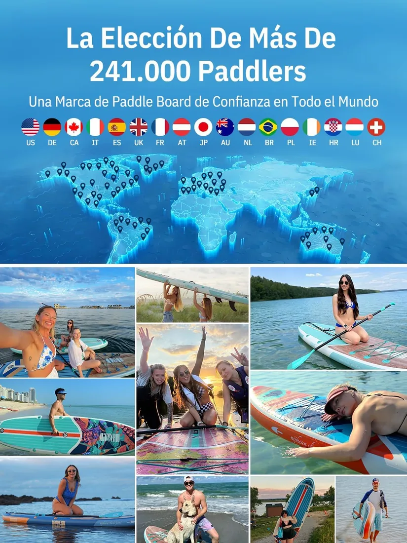 Niphean Tabla Paddle Surf Hinchable con Accesorios 320cm Sup | Capacidad de 200kg, Tabla Paddle Surf Rígida, Antideslizant foto 3