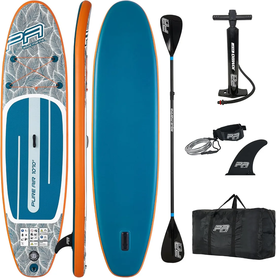 SUP Aqua Marina Pure Air - Tabla de surf hinchable para principiantes y avanzados con accesorios