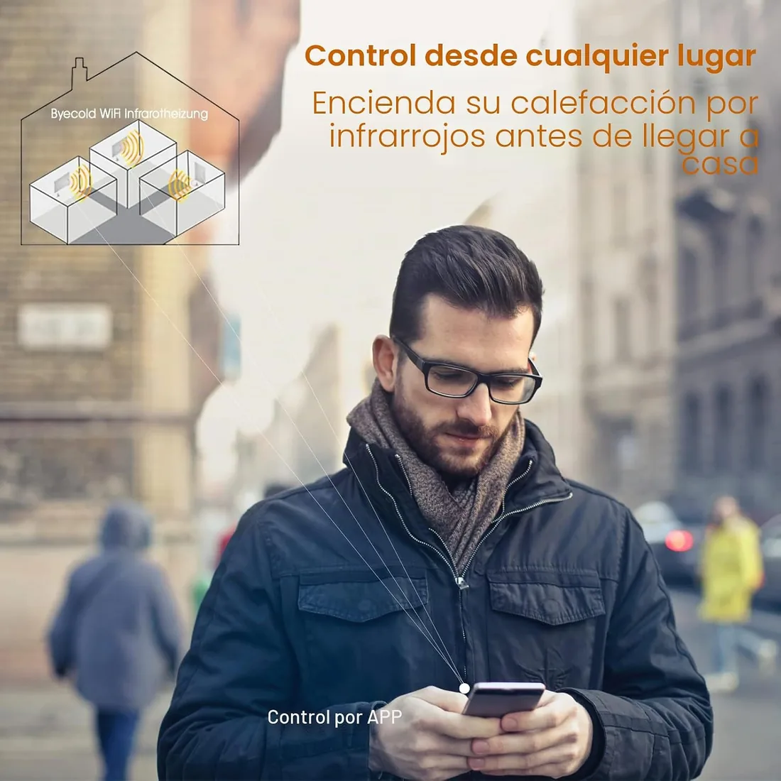Calefacción por infrarrojos para techo con termostato, calefactor de techo por infrarrojos, mando a distancia por aplicación, panel calefactor eléctrico, 860 W – 119,5 x 59,5 cm foto 2