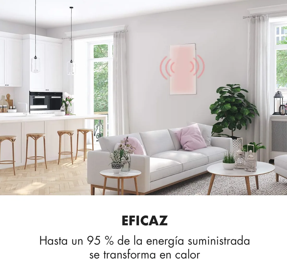 Klarstein Calefactor Infrarrojo 450 W, Panel Calefactor Infrarrojo de Pared para el Hogar, Detección de Ventana Abierta, Termostato, Eléctrico de Baño, sin CO2, Ahorro de Espacio foto 2