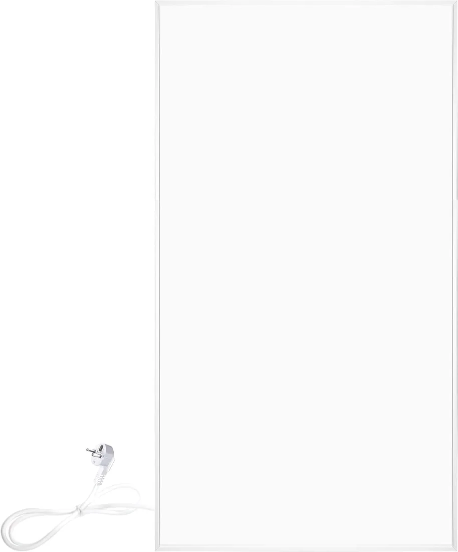 Panel Radiante Eléctrico WarmlyYours, Blanco, 600 W, 60x120 cm, Aluminio | Panel radiante de calefacción por infrarrojos lejanos independiente para dormitorios y oficinas; calefacción eléctrica