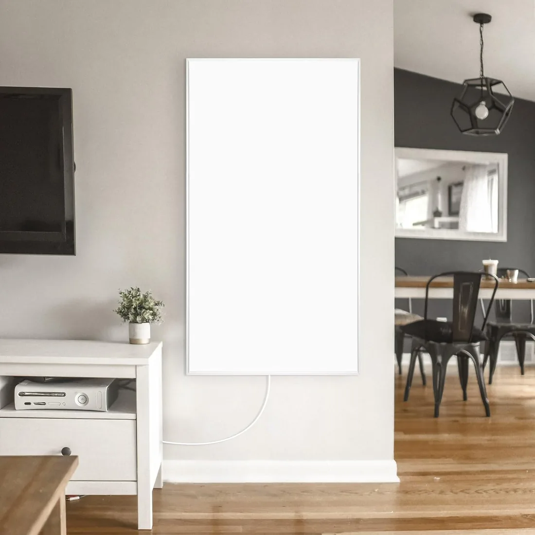 Panel Radiante Eléctrico WarmlyYours, Blanco, 600 W, 60x120 cm, Aluminio | Panel radiante de calefacción por infrarrojos lejanos independiente para dormitorios y oficinas; calefacción eléctrica foto 3