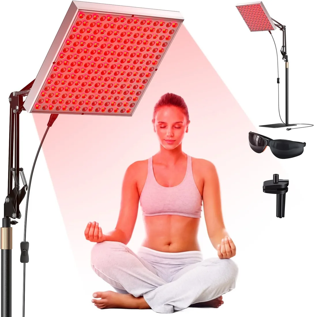 Lámpara de luz roja, lámpara de tratamiento corporal y facial de infrarrojos, lámpara de terapia de luz roja de 225 LED, panel de infrarrojos de 660 nm y 850 nm, dispositivo de relajación de terapia foto 3