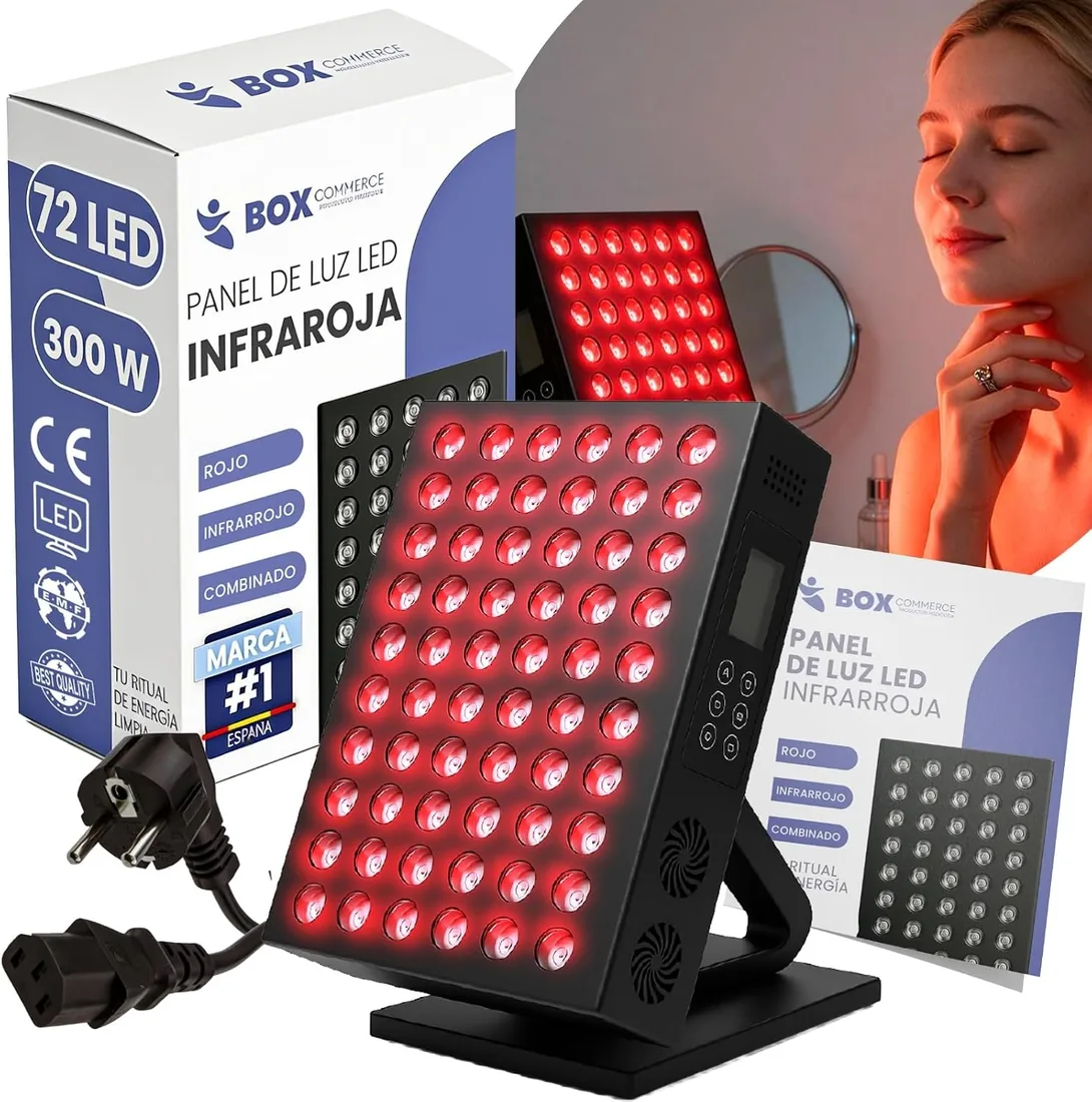 Panel Luz Roja e Infrarroja - Terapia Luz Roja para Dolor Articular, Muscular y Piel - Lampara Infrarrojos para Tratamiento Facial y Corporal en Casa
