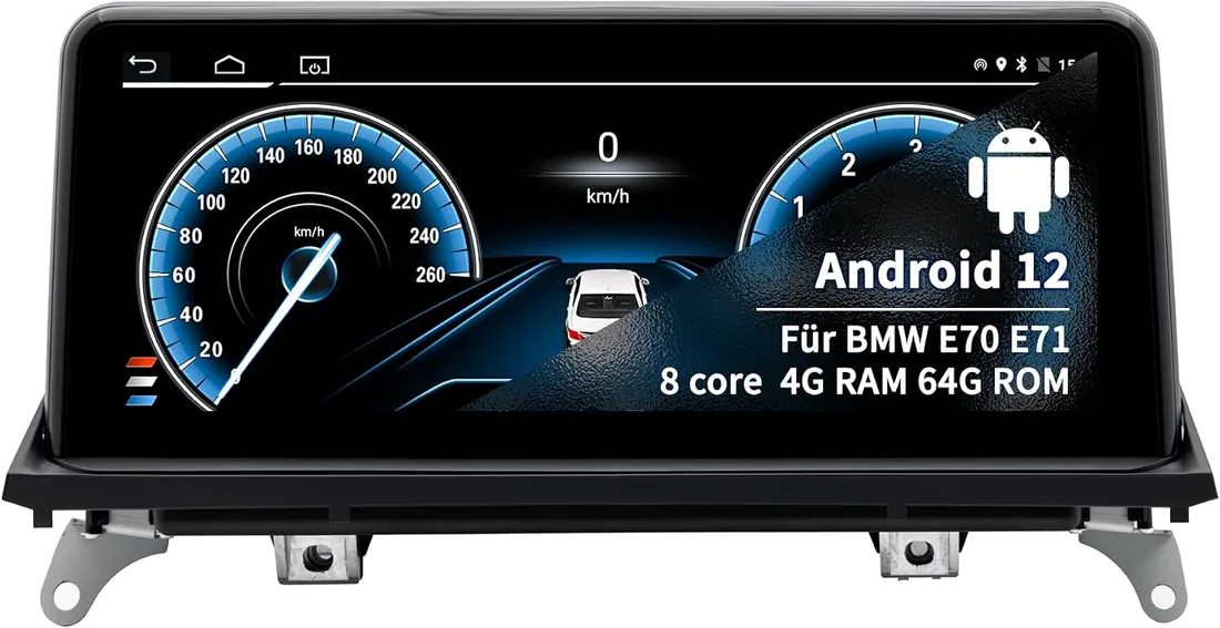 Radio de Coche para BMW X5 X6 E70 E71 2007 2008 2009 con Sistema CCC Android 12 8 Core 4+64 GB con GPS Carplay Sistema Android Auto iDrive, Pantalla Táctil de 10.25 Pulgadas Soporta Tarjeta SIM 4G