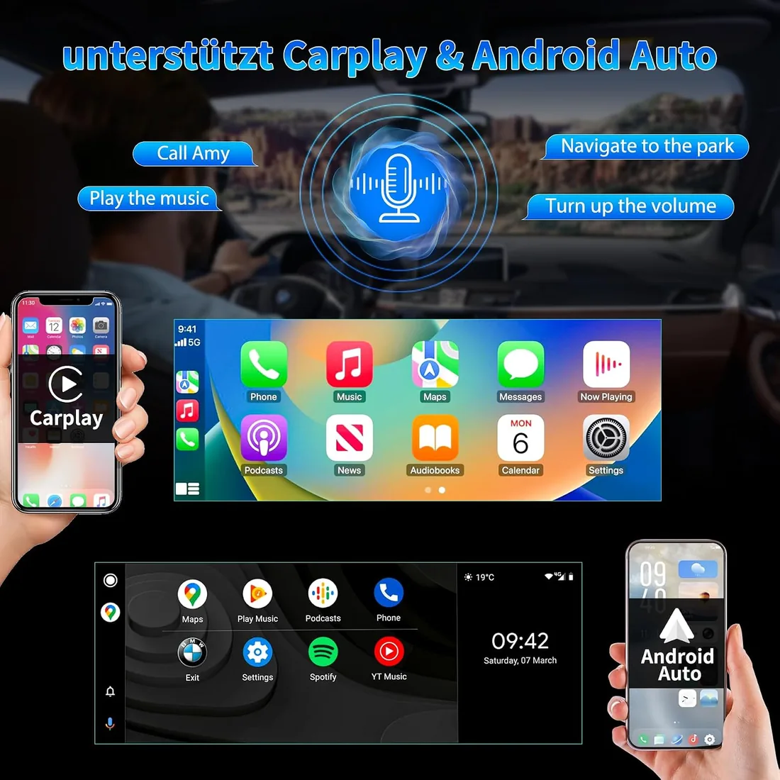 Radio de Coche para BMW X5 X6 E70 E71 2007 2008 2009 con Sistema CCC Android 12 8 Core 4+64 GB con GPS Carplay Sistema Android Auto iDrive, Pantalla Táctil de 10.25 Pulgadas Soporta Tarjeta SIM 4G foto 2